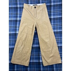 Zara Woman Tan Beige Wide Wale Corduroy Wide Leg High Rise Pants Size Small S